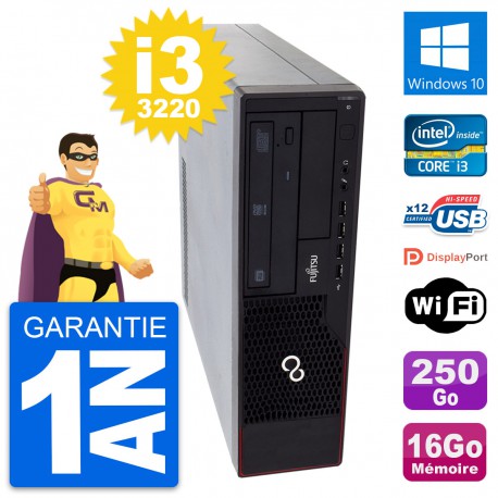 PC Fujitsu Esprimo E910 DT Intel i3-3220 RAM 16Go Disque 250Go Windows 10 Wifi