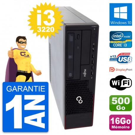 PC Fujitsu Esprimo E910 DT Intel i3-3220 RAM 16Go Disque 500Go Windows 10 Wifi