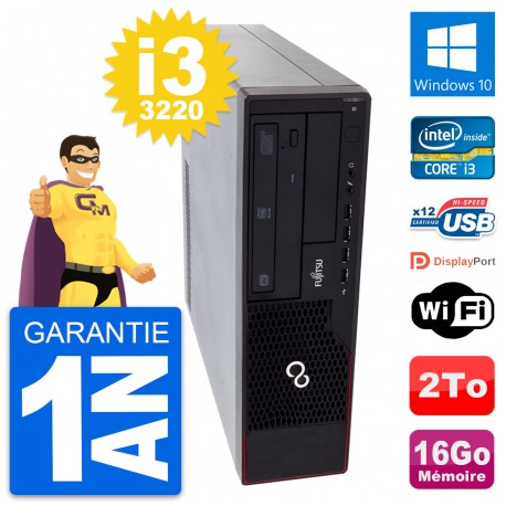PC Fujitsu Esprimo E910 DT Intel i3-3220 RAM 16Go Disque Dur 2To Windows 10 Wifi