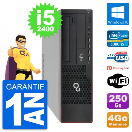 PC Fujitsu Esprimo E910 DT Intel i5-2400 RAM 4Go Disque 250Go Windows 10 Wifi