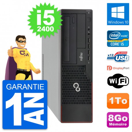 PC Fujitsu Esprimo E910 DT Intel i5-2400 RAM 8Go Disque Dur 1To Windows 10 Wifi