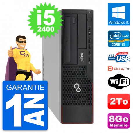 PC Fujitsu Esprimo E910 DT Intel i5-2400 RAM 8Go Disque Dur 2To Windows 10 Wifi