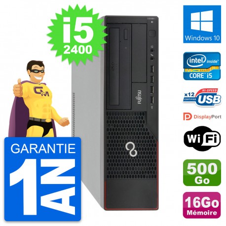 PC Fujitsu Esprimo E910 DT Intel i5-2400 RAM 16Go Disque 500Go Windows 10 Wifi