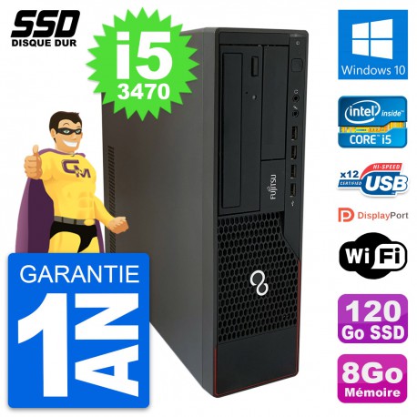 PC Fujitsu Esprimo E910 DT Intel Core i5-3470 RAM 8Go SSD 120Go Windows 10 Wifi