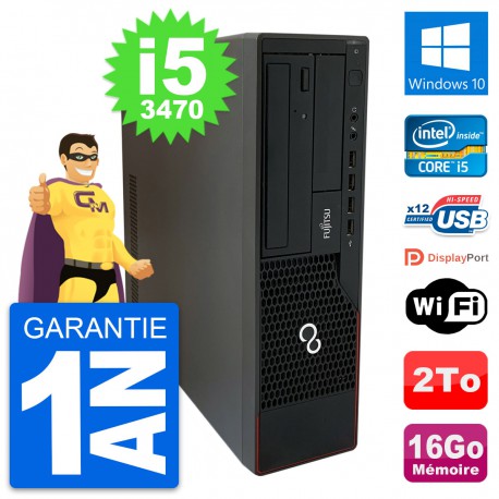 PC Fujitsu Esprimo E910 DT Intel i5-3470 RAM 16Go Disque Dur 2To Windows 10 Wifi
