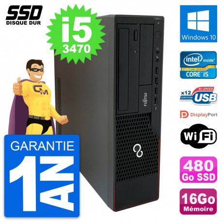 PC Fujitsu Esprimo E910 DT Intel Core i5-3470 RAM 16Go SSD 480Go Windows 10 Wifi
