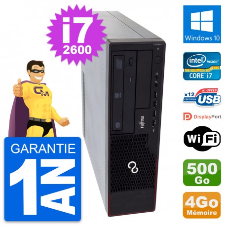 PC Fujitsu Esprimo E910 DT Intel i7-2600 RAM 4Go Disque 500Go Windows 10 Wifi
