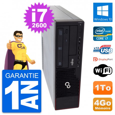 PC Fujitsu Esprimo E910 DT Intel i7-2600 RAM 4Go Disque Dur 1To Windows 10 Wifi