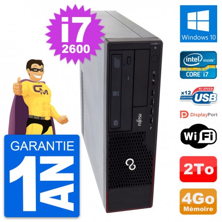 PC Fujitsu Esprimo E910 DT Intel i7-2600 RAM 4Go Disque Dur 2To Windows 10 Wifi
