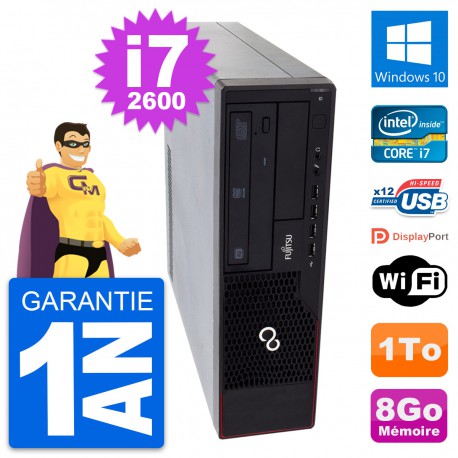 PC Fujitsu Esprimo E910 DT Intel i7-2600 RAM 8Go Disque Dur 1To Windows 10 Wifi