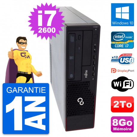 PC Fujitsu Esprimo E910 DT Intel i7-2600 RAM 8Go Disque Dur 2To Windows 10 Wifi
