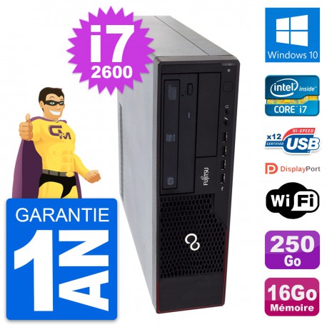 PC Fujitsu Esprimo E910 DT Intel i7-2600 RAM 16Go Disque 250Go Windows 10 Wifi