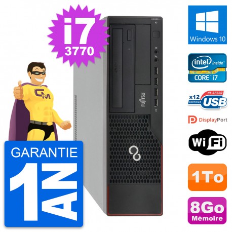PC Fujitsu Esprimo E910 DT Intel i7-3770 RAM 8Go Disque Dur 1To Windows 10 Wifi