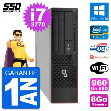 PC Fujitsu Esprimo E910 DT Intel Core i7-3770 RAM 8Go SSD 960Go Windows 10 Wifi