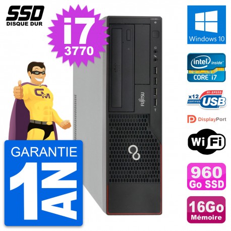 PC Fujitsu Esprimo E910 DT Intel Core i7-3770 RAM 16Go SSD 960Go Windows 10 Wifi