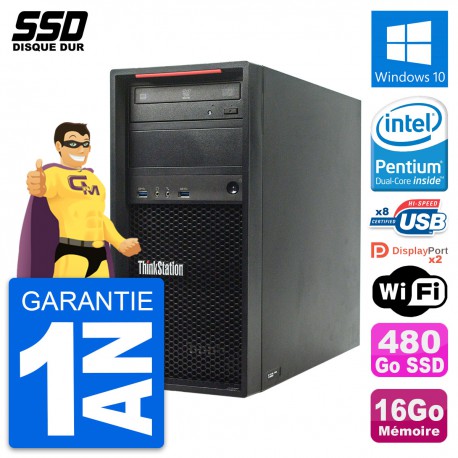 PC Tour Lenovo ThinkStation P300 Intel G3220 RAM 16Go SSD 480Go Windows 10 Wifi