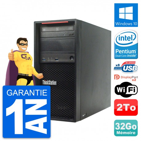 PC Tour Lenovo ThinkStation P300 Intel G3220 RAM 32Go Disque 2To Windows 10 Wifi