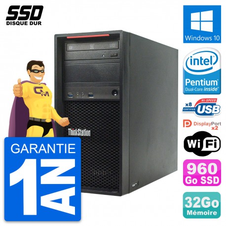 PC Tour Lenovo ThinkStation P300 Intel G3220 RAM 32Go SSD 960Go Windows 10 Wifi