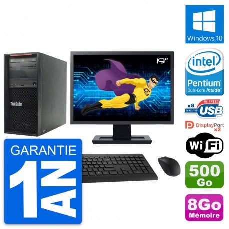 PC Tour Lenovo P300 Ecran 19" Intel G3220 RAM 8Go Disque 500Go Windows 10 Wifi