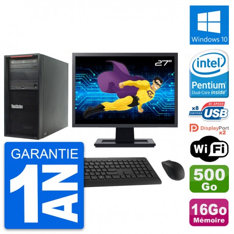 PC Tour Lenovo P300 Ecran 27" Intel G3220 RAM 16Go Disque 500Go Windows 10 Wifi