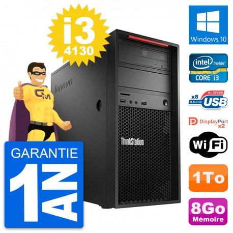 PC Tour Lenovo ThinkStation P300 Core i3-4130 RAM 8Go Disque 1To Windows 10 Wifi