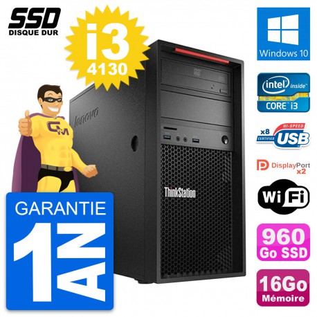 PC Tour Lenovo ThinkStation P300 Core i3-4130 RAM 16Go SSD 960Go Windows 10 Wifi
