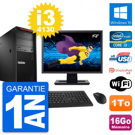 PC Tour Lenovo P300 Ecran 19" Intel i3-4130 RAM 16Go Disque 1To Windows 10 Wifi