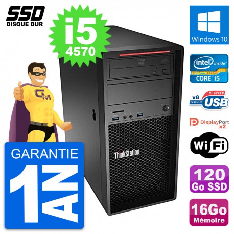 PC Tour Lenovo ThinkStation P300 Core i5-4570 RAM 16Go SSD 120Go Windows 10 Wifi