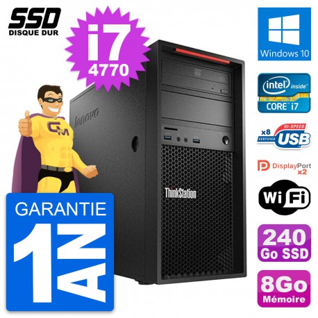 PC Tour Lenovo ThinkStation P300 Intel i7-4770 RAM 8Go SSD 240Go Windows 10 Wifi