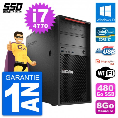 PC Tour Lenovo ThinkStation P300 Intel i7-4770 RAM 8Go SSD 480Go Windows 10 Wifi