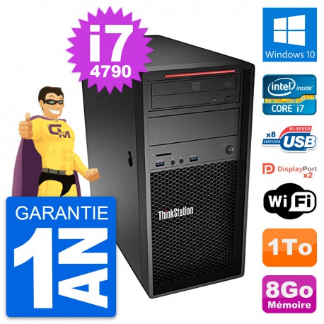 PC Tour Lenovo ThinkStation P300 Core i7-4790 RAM 8Go Disque 1To Windows 10 Wifi