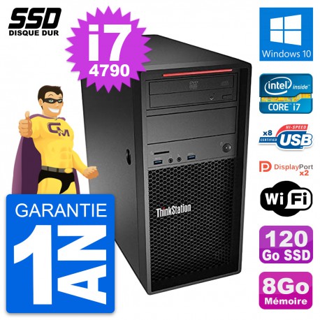 PC Tour Lenovo ThinkStation P300 Intel i7-4790 RAM 8Go SSD 120Go Windows 10 Wifi
