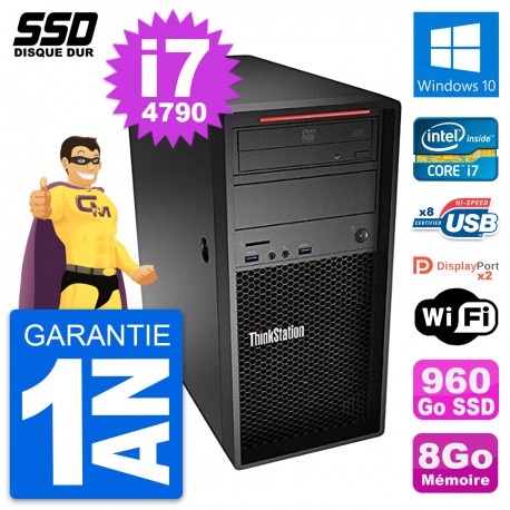 PC Tour Lenovo ThinkStation P300 Intel i7-4790 RAM 8Go SSD 960Go Windows 10 Wifi