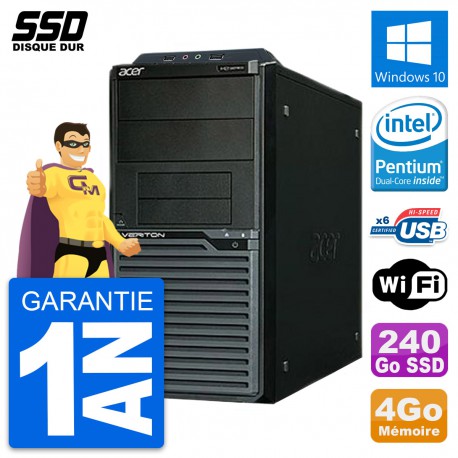 PC Tour Acer Veriton M2630G Intel G3220 RAM 4Go SSD 240Go Windows 10 Wifi