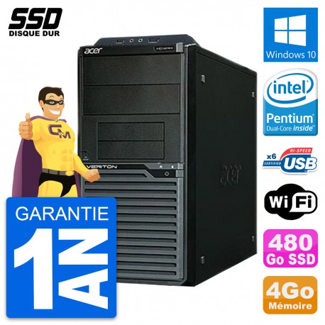 PC Tour Acer Veriton M2630G Intel G3220 RAM 4Go SSD 480Go Windows 10 Wifi
