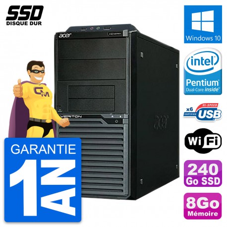 PC Tour Acer Veriton M2630G Intel G3220 RAM 8Go SSD 240Go Windows 10 Wifi