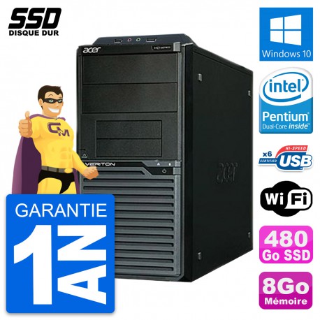 PC Tour Acer Veriton M2630G Intel G3220 RAM 8Go SSD 480Go Windows 10 Wifi