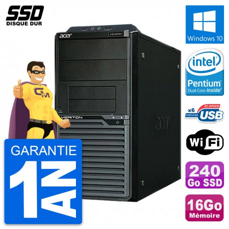 PC Tour Acer Veriton M2630G Intel G3220 RAM 16Go SSD 240Go Windows 10 Wifi