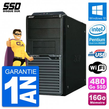 PC Tour Acer Veriton M2630G Intel G3220 RAM 16Go SSD 480Go Windows 10 Wifi