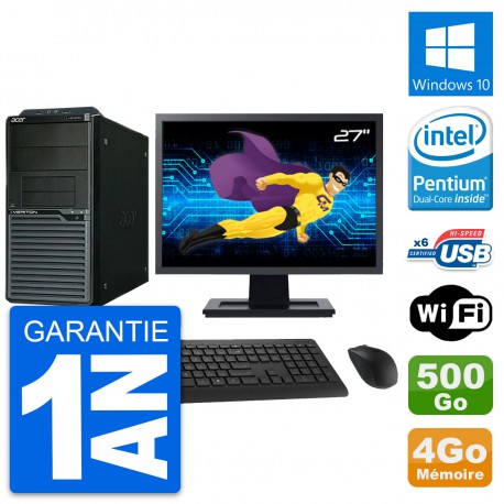 PC Tour Acer M2630G Ecran 27" Intel G3220 RAM 4Go Disque 500Go Windows 10 Wifi