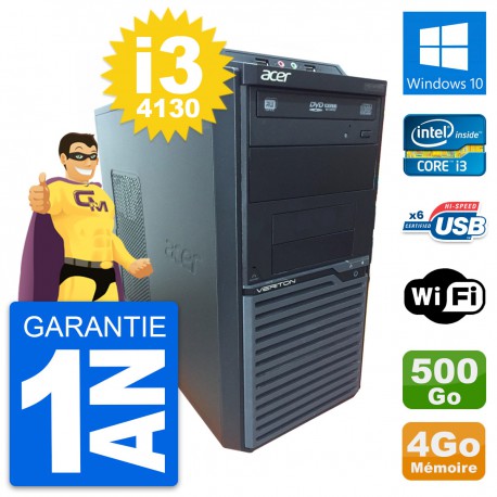 PC Tour Acer Veriton M2630G Intel i3-4130 RAM 4Go Disque 500Go Windows 10 Wifi