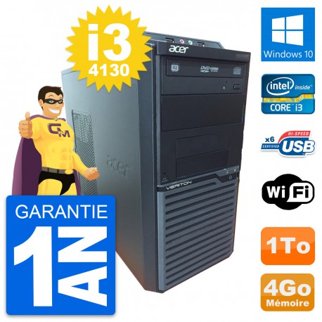 PC Tour Acer Veriton M2630G Intel i3-4130 RAM 4Go Disque Dur 1To Windows 10 Wifi