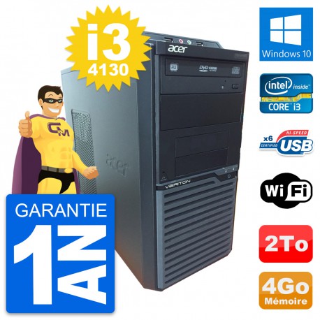 PC Tour Acer Veriton M2630G Intel i3-4130 RAM 4Go Disque Dur 2To Windows 10 Wifi