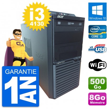 PC Tour Acer Veriton M2630G Intel i3-4130 RAM 8Go Disque 500Go Windows 10 Wifi