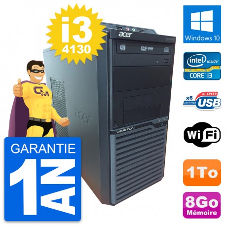 PC Tour Acer Veriton M2630G Intel i3-4130 RAM 8Go Disque Dur 1To Windows 10 Wifi