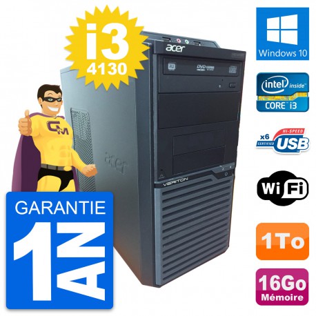 PC Tour Acer Veriton M2630G Intel i3-4130 RAM 16Go Disque 1To Windows 10 Wifi