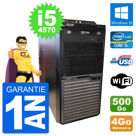 PC Tour Acer Veriton M2630G Intel i5-4570 RAM 4Go Disque 500Go Windows 10 Wifi