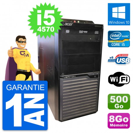PC Tour Acer Veriton M2630G Intel i5-4570 RAM 8Go Disque 500Go Windows 10 Wifi