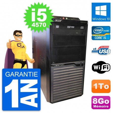 PC Tour Acer Veriton M2630G Intel i5-4570 RAM 8Go Disque Dur 1To Windows 10 Wifi