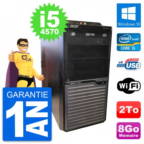 PC Tour Acer Veriton M2630G Intel i5-4570 RAM 8Go Disque Dur 2To Windows 10 Wifi